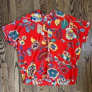 Floral Red Women's Top